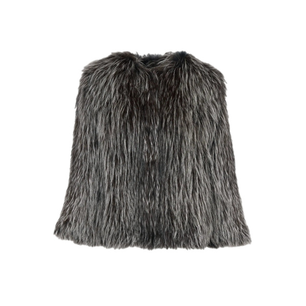 Yves Salomon Knitted Short Fox Fur Jacket in Fawn | Jackets | Coveti