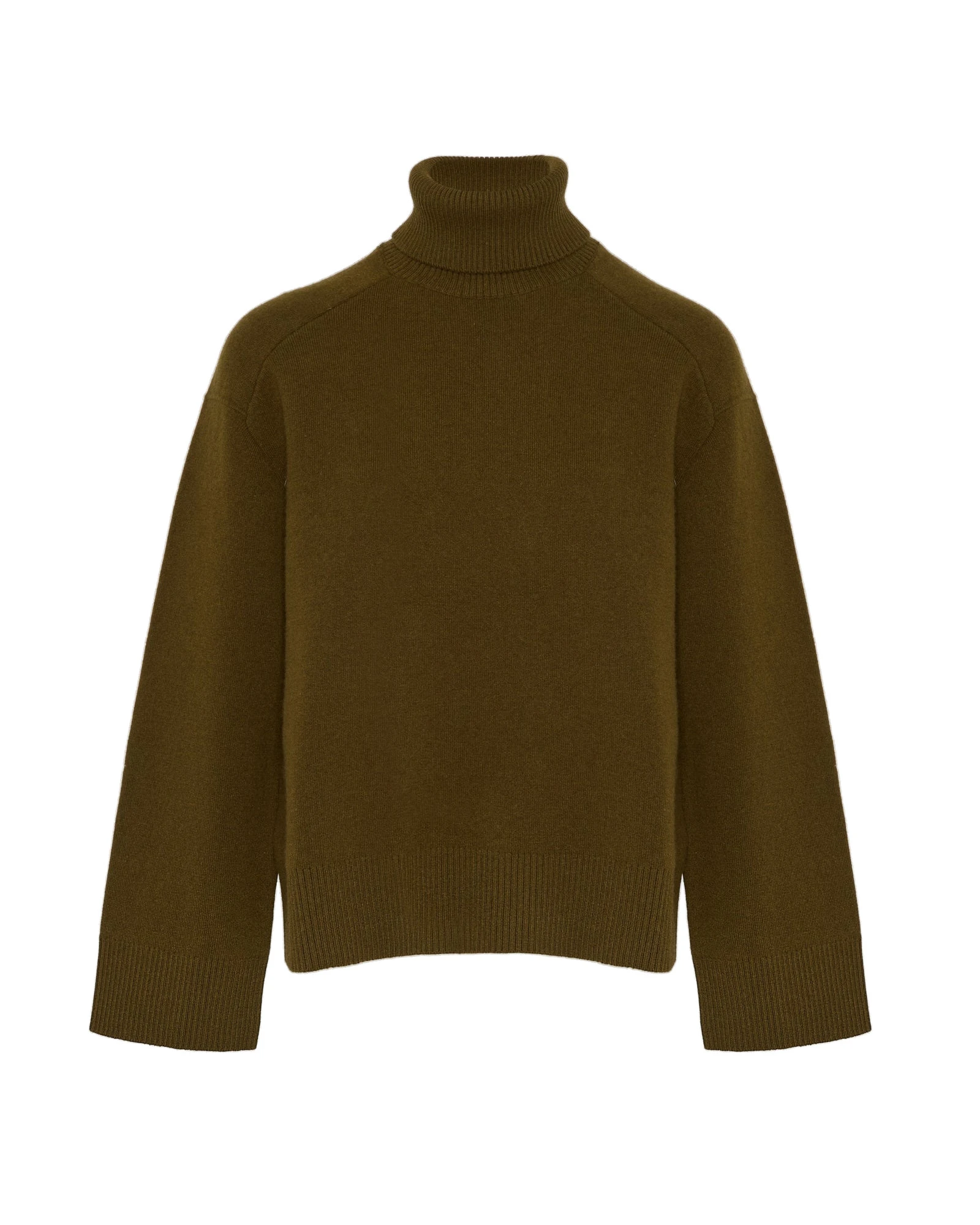 Yves Salomon Knitted Turtleneck Sweater in Khaki Yves Salomon Knitted Turtleneck Sweater in Khaki | Turtlenecks | Coveti