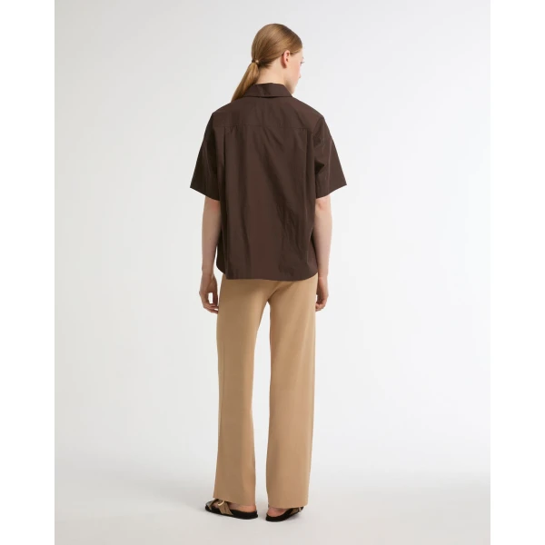 Yves Salomon Knitted Wide Leg Trousers in Beige | Wide leg pants | Coveti
