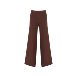 Yves Salomon Knitted Wide Leg Trousers in Bordeaux | Women | Coveti