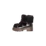 Yves Salomon Lace-Up Mid-Length Shearling Boots in Brown | Women | Coveti