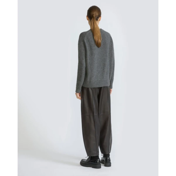 Yves Salomon Lambskin Leather Balloon Trousers in Brown | Pants | Coveti