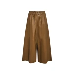Yves Salomon Lambskin Leather Culottes in Brown | Wide leg pants | Coveti