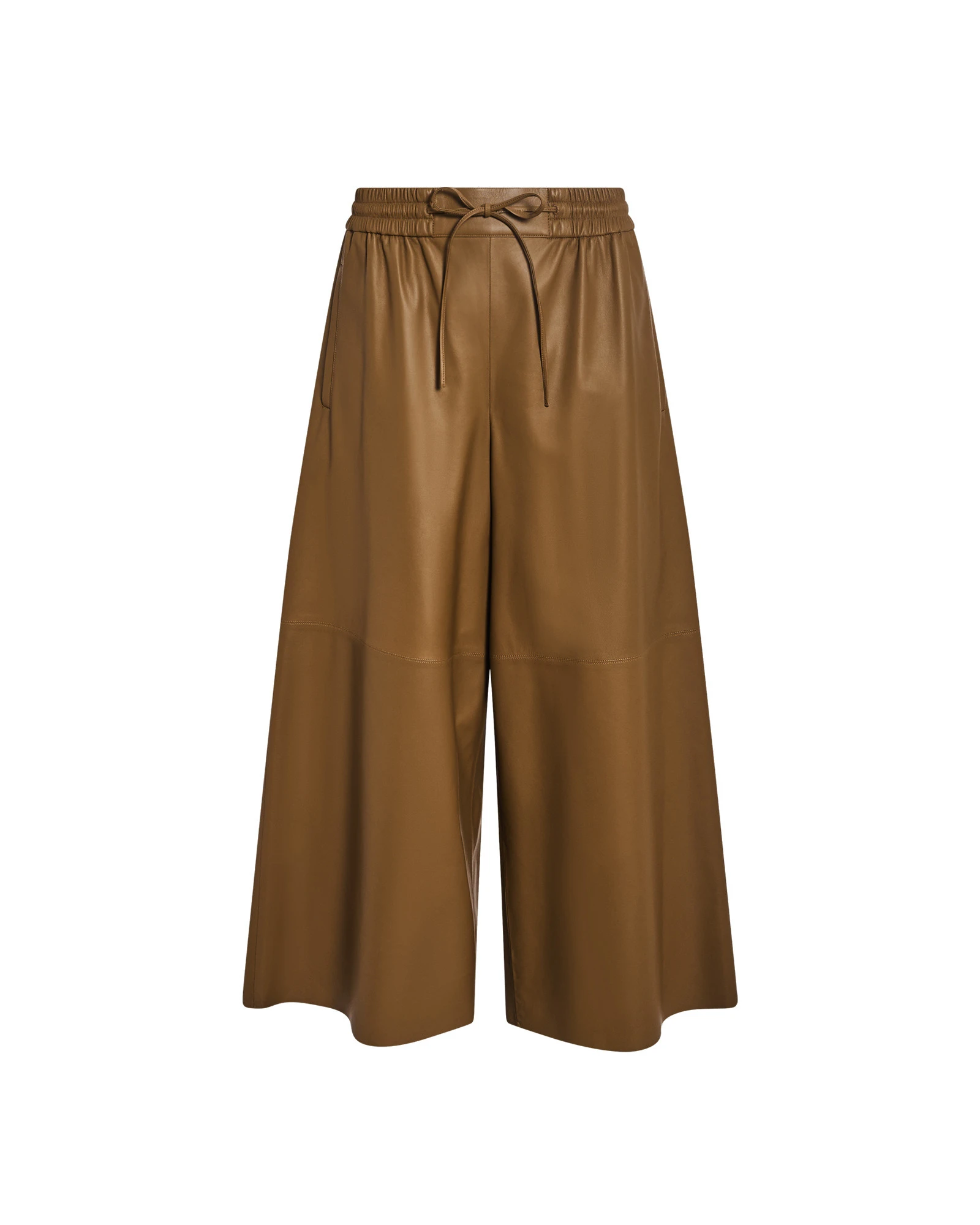 Yves Salomon Lambskin Leather Culottes in Brown Yves Salomon Lambskin Leather Culottes in Brown | Wide leg pants | Coveti