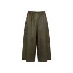 Yves Salomon Lambskin Leather Culottes in Gondwana Olive | Women | Coveti