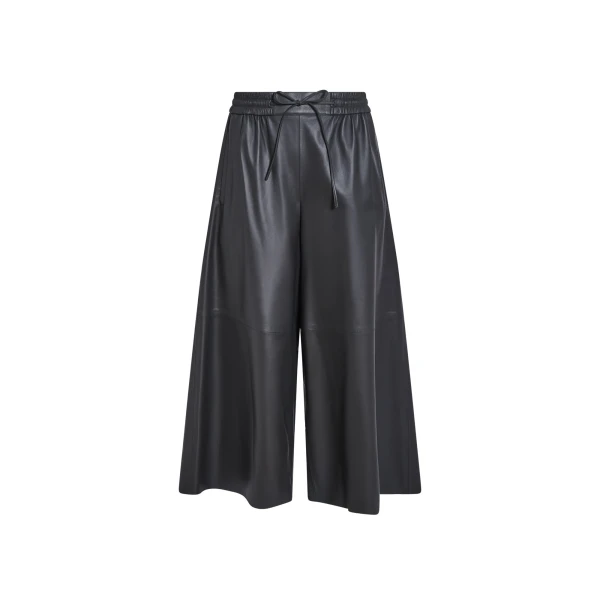 Yves Salomon Lambskin Leather Culottes in Grey | Women | Coveti