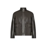 Yves Salomon Lambskin Leather Jacket with Merino Knit Collar in Brown | Men Jackets | Coveti