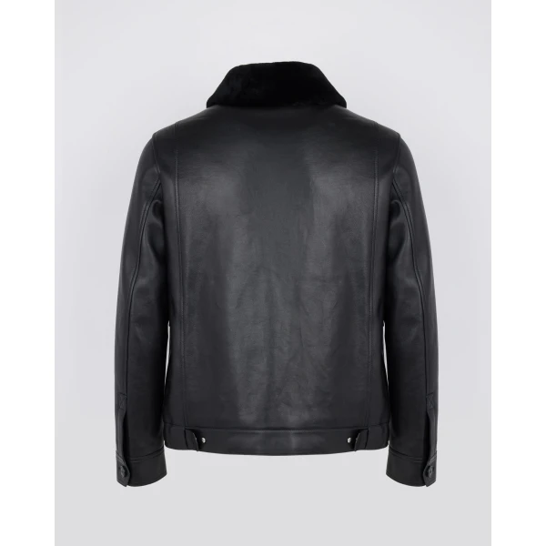 Yves Salomon Lambskin Leather Jacket with Removable Pressed Merino Collar in Black | Men's Jackets | Coveti