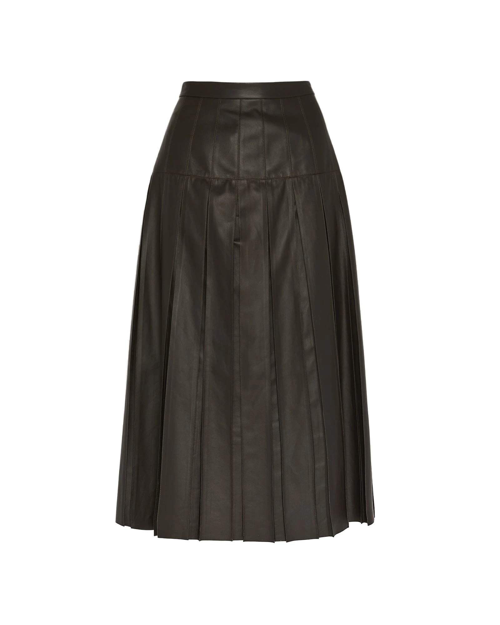Yves Salomon Lambskin Leather Pleated Skirt in Brown Yves Salomon Lambskin Leather Pleated Skirt in Brown | Leather Skirts | Coveti
