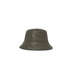Yves Salomon Leather Bucket Hat in Carbon | Hats | Coveti