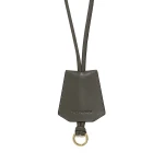 Yves Salomon Leather Keyring in Carbon | Women | Coveti
