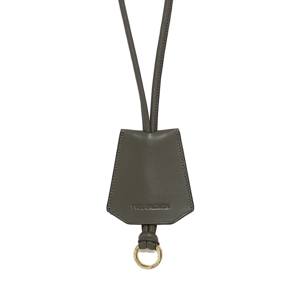Leather Keyring in Carbon