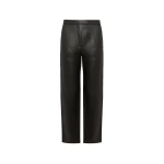 Yves Salomon Leather Tailored Trousers in Black | Women | Coveti