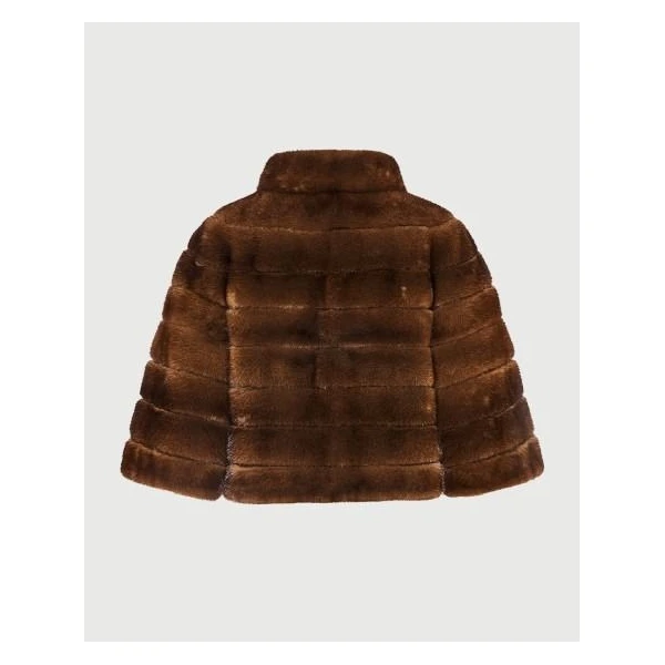 Yves Salomon Long Hair Mink Jacket in Brown | Mink Jacket | Coveti