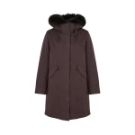 Yves Salomon Long Iconic Parka with Fox and Rabbit Fur in Brown | Women | Coveti