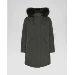 Yves Salomon Long Iconic Parka with Fox and Rabbit Fur in Grey | Coats | Coveti