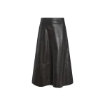 Yves Salomon Long Lambskin Leather Skirt in Brown | Leather Skirts | Coveti