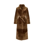Yves Salomon Long Reversible Toscana Lambskin Shearling Coat in Brown | Women | Coveti