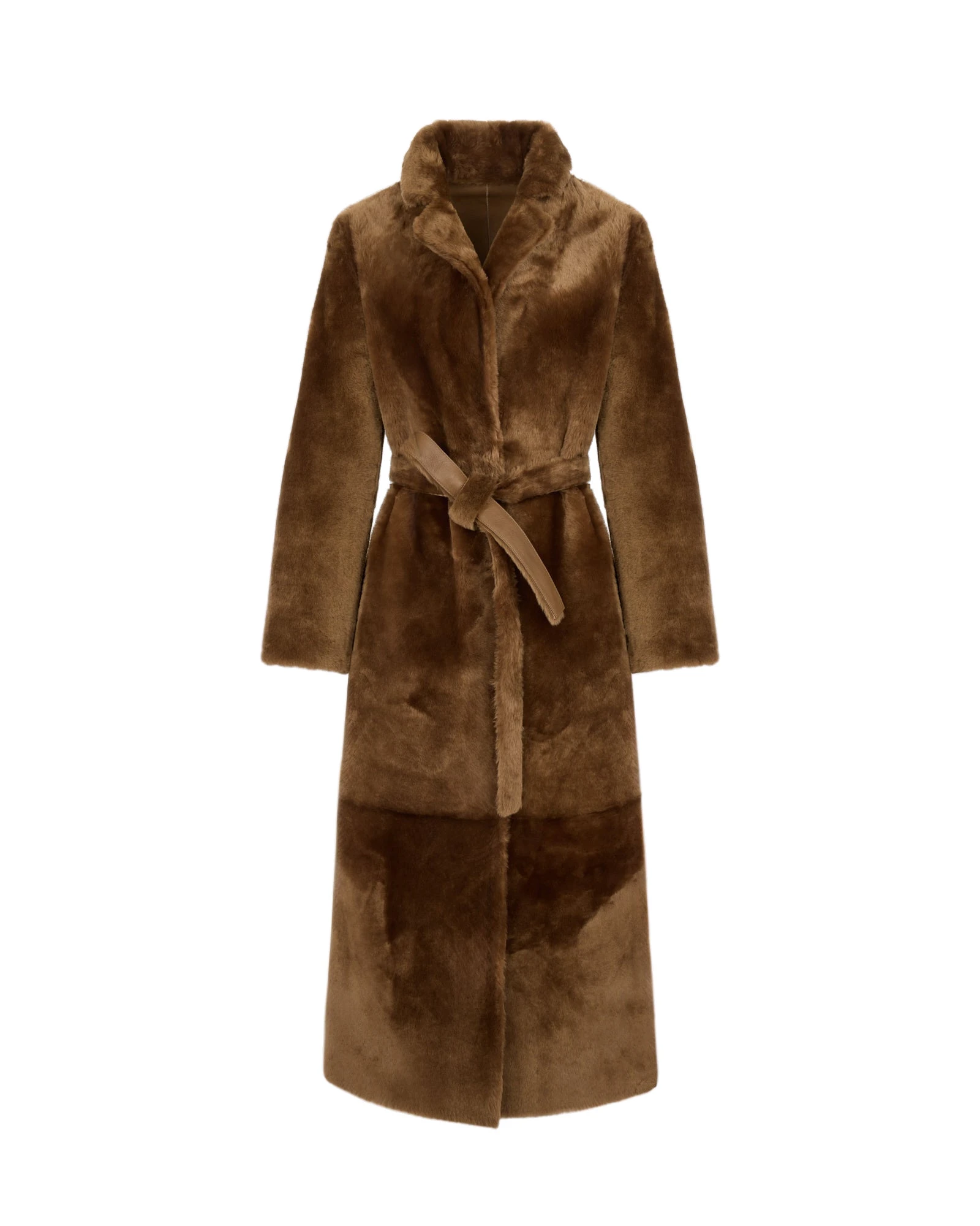 Yves Salomon Long Reversible Toscana Lambskin Shearling Coat in Brown Yves Salomon Long Reversible Toscana Lambskin Shearling Coat in Brown | Women | Coveti