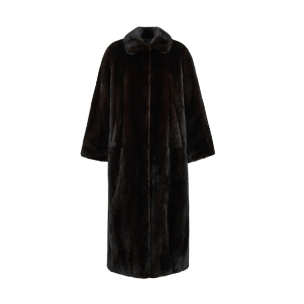 Yves Salomon Long Reversible Water-Repellent and Mink Fur Coat in Black | Coats | Coveti