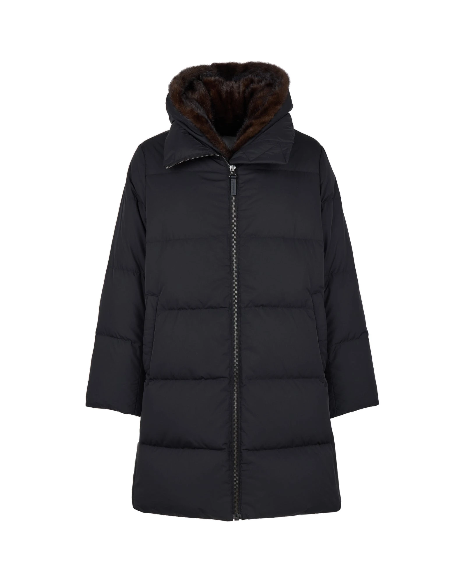 Yves Salomon Long Water-Repellent Down Jacket with Mink Fur Bib in Black Yves Salomon Long Water-Repellent Down Jacket with Mink Fur Bib in Black | Coats | Coveti
