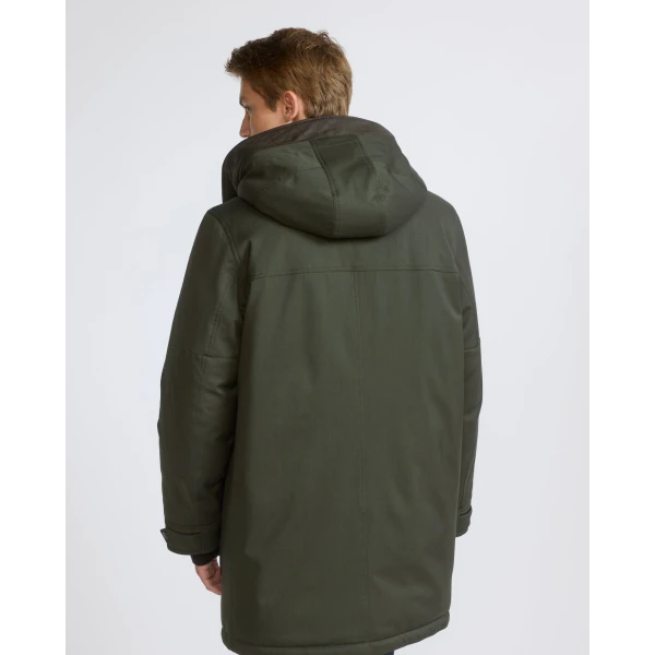 Yves Salomon Long Waterproof Wool-Blend Parka with Shearling Hood in Dark Khaki | Men's Coats | Coveti