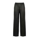 Yves Salomon Loose Lambskin Leather Trousers in Black | Women | Coveti