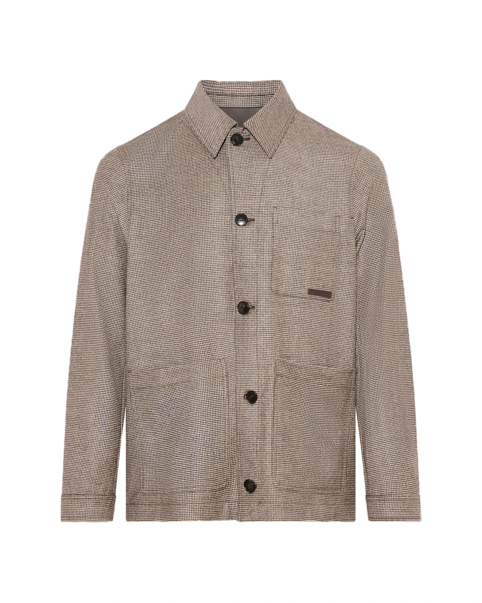 Yves Salomon Loro Piana Tennis Stripe Wool and Cashmere Flannel Overshirt in Beige Houndstooth Yves Salomon Loro Piana Tennis Stripe Wool and Cashmere Flannel Overshirt in Beige Houndstooth | Men Shirts | Coveti