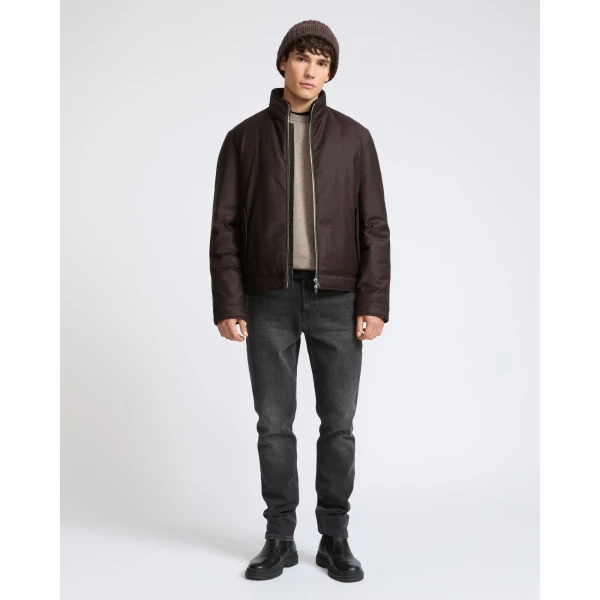 Yves Salomon Loro Piana Waterproof Down Jacket with Plucked Mink Collar in Brown | Men's Jackets | Coveti