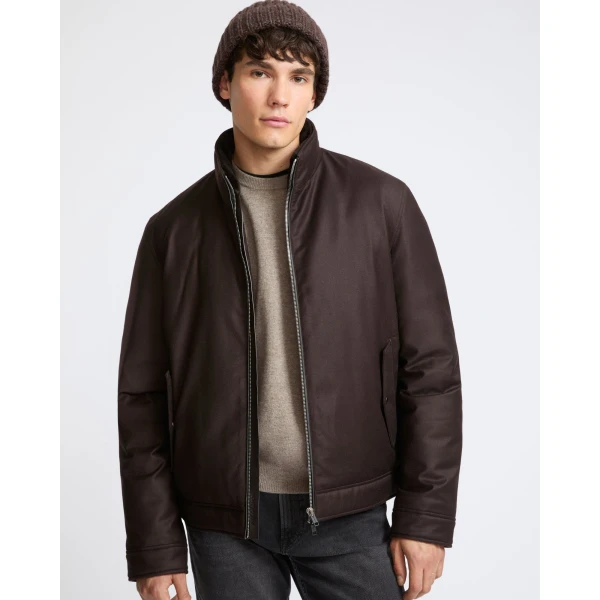 Yves Salomon Loro Piana Waterproof Down Jacket with Plucked Mink Collar in Brown | Men's Jackets | Coveti
