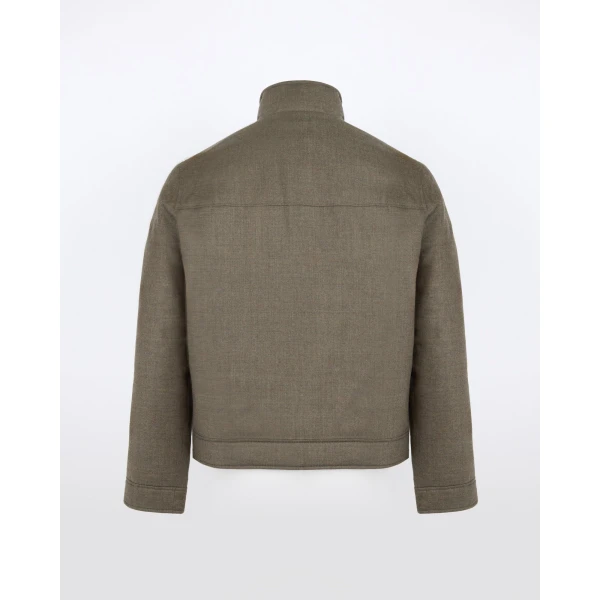 Yves Salomon Loro Piana Waterproof Down Jacket with Plucked Mink Collar in Earth Brown | Men's Jackets | Coveti
