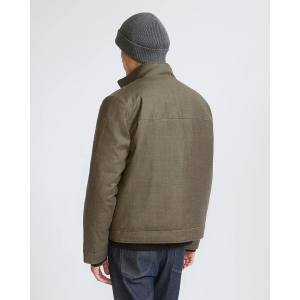Yves Salomon Loro Piana Waterproof Down Jacket with Plucked Mink Collar in Earth Brown | Men's Jackets | Coveti