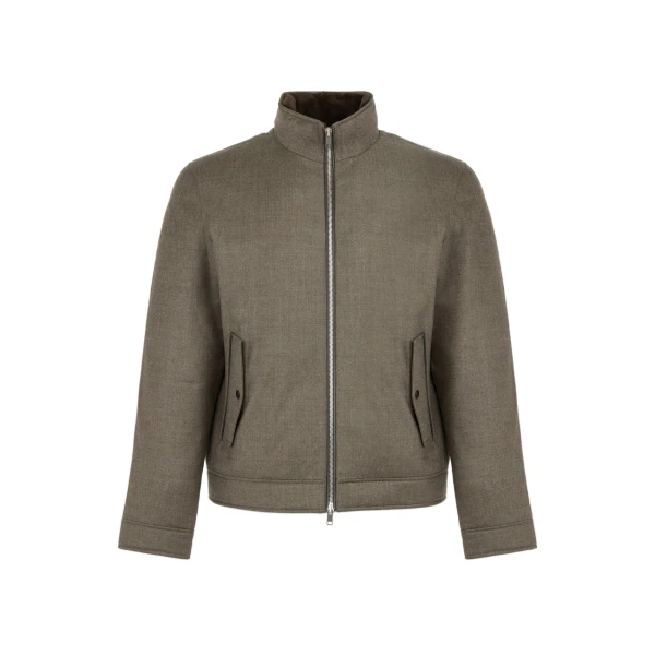 Yves Salomon Loro Piana Waterproof Down Jacket with Plucked Mink Collar in Earth Brown | Men Jackets | Coveti