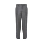 Yves Salomon Loro Piana Wool and Cashmere Flannel Chinos in Anthracite | Pants | Coveti