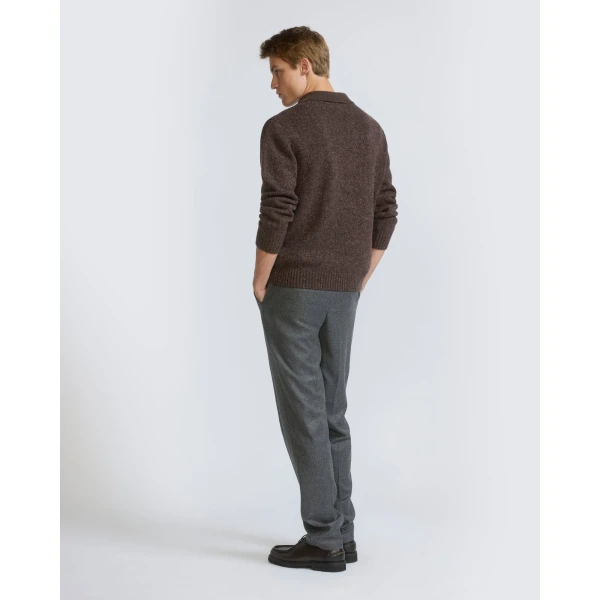 Yves Salomon Loro Piana Wool and Cashmere Flannel Chinos in Anthracite | Men's Trousers | Coveti