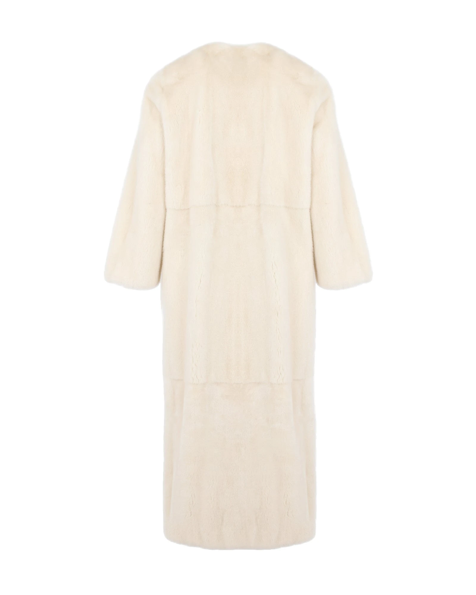 Yves Salomon Maxi Belted Coat in Long-Haired Mink Fur in White Yves Salomon Maxi Belted Coat in Long-Haired Mink Fur in White | Mink Coats | Coveti