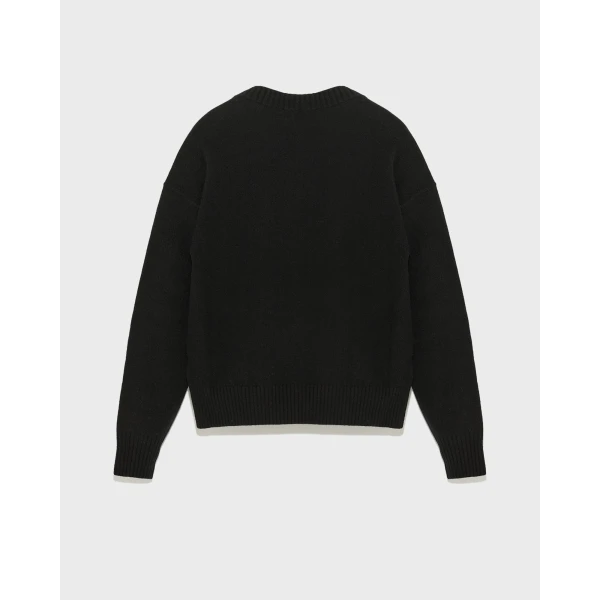 Yves Salomon Merino Knit Jumper in Black | Sweaters | Coveti