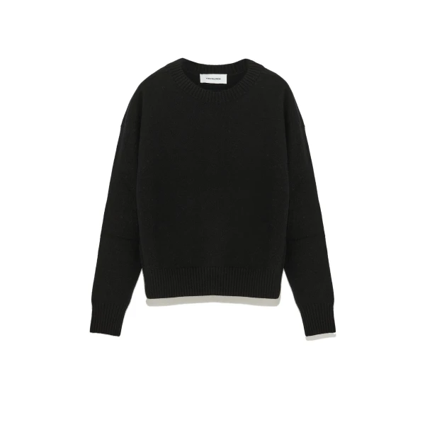 Yves Salomon Merino Knit Jumper in Black | Women | Coveti