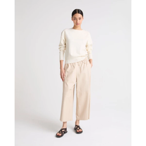 Yves Salomon Merino Knit Jumper in White | Sweaters | Coveti