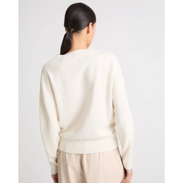 Yves Salomon Merino Knit Jumper in White | Sweaters | Coveti