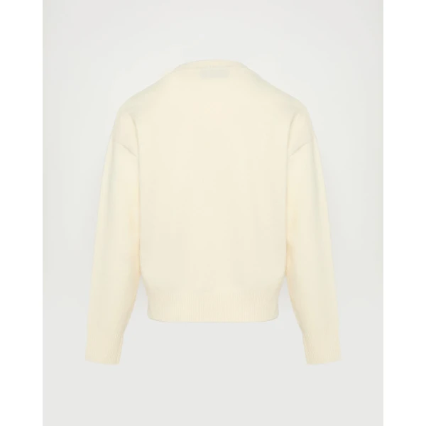 Yves Salomon Merino Knit Jumper in White | Sweaters | Coveti