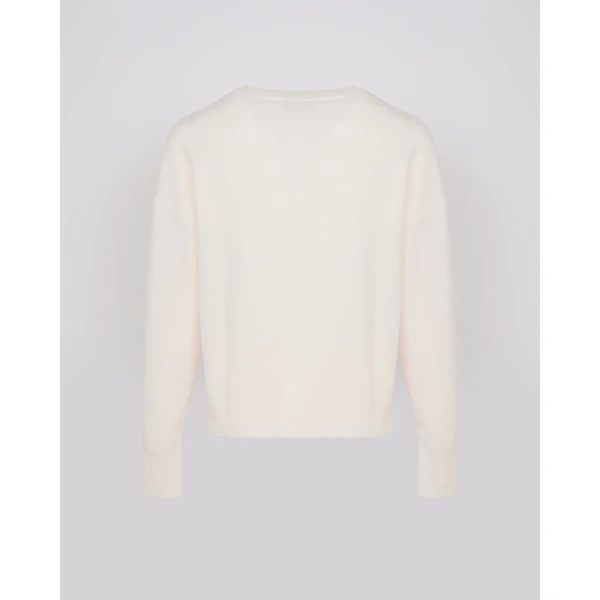 Yves Salomon Merino Knit Jumper in White | Sweaters | Coveti