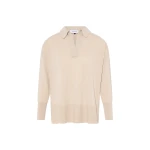 Yves Salomon Merino Knit Polo Shirt in Beige | Sweaters | Coveti