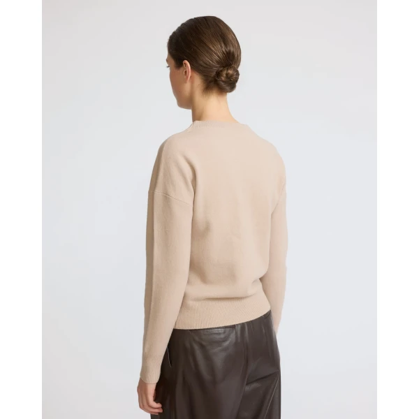 Yves Salomon Merino Knit Sweater in Beige | Sweaters | Coveti