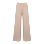 Yves Salomon Merino Knit Wide Leg Trousers in Beige | Women | Coveti