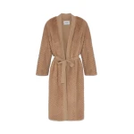 Yves Salomon Merino Knit and Mink Long Jacket in Khaki | Women | Coveti