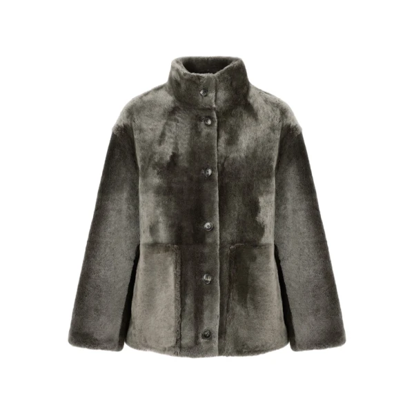 Merino Lambskin Shearling Jacket in Light Khaki