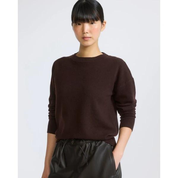 Yves Salomon Merino Wool Knit Sweater in Brown | Sweaters | Coveti