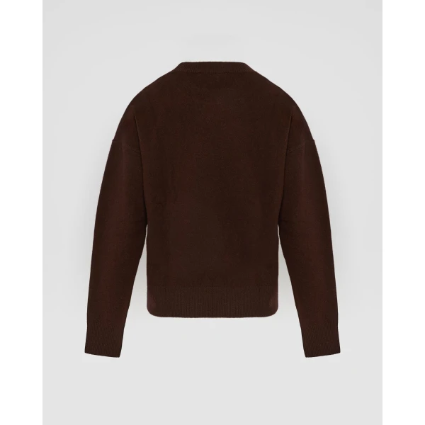 Yves Salomon Merino Wool Knit Sweater in Brown | Sweaters | Coveti