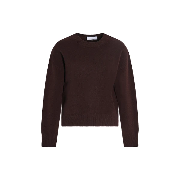 Yves Salomon Merino Wool Knit Sweater in Brown | Women | Coveti